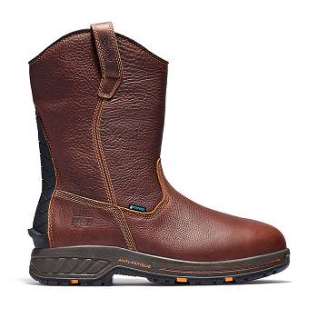 Timberland Férfi PRO Helix HD Soft Toe Pull-On Munkavédelmi Bakancs Gesztenyebarna